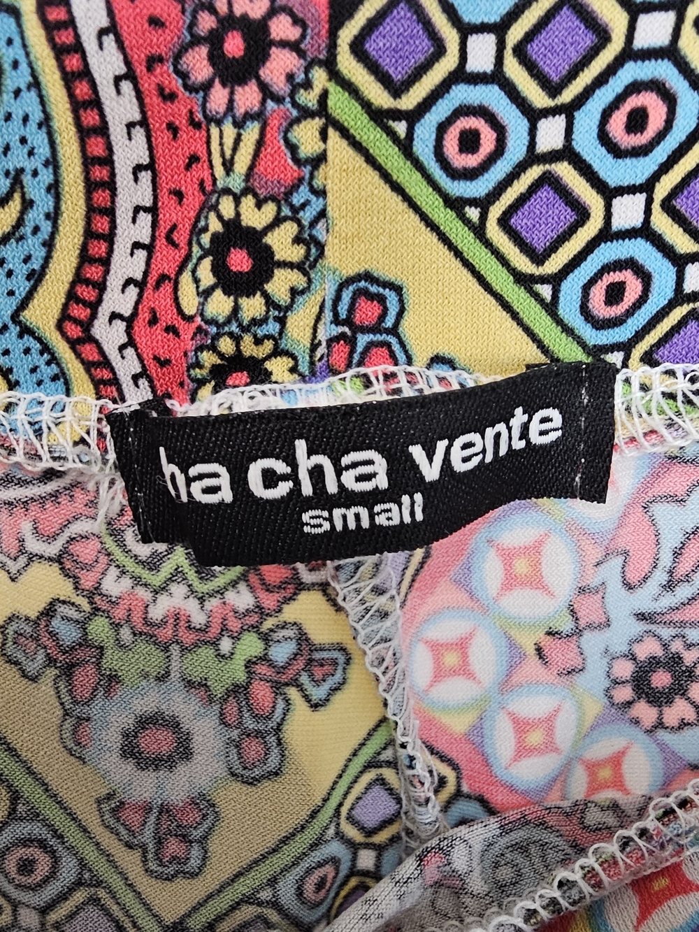 cha cha vente Multicolor Patchwork Wide-Leg Palazzo Pants SZ Small - Picture 4 of 7